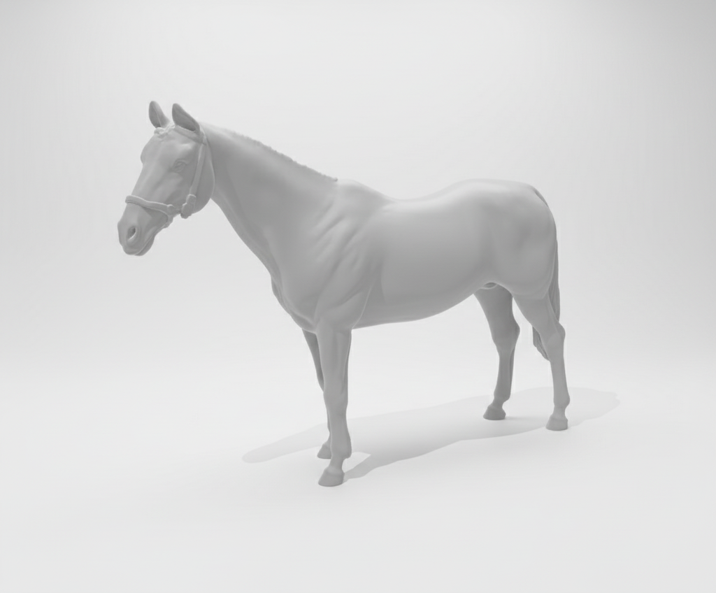 3D horse model with professional product background