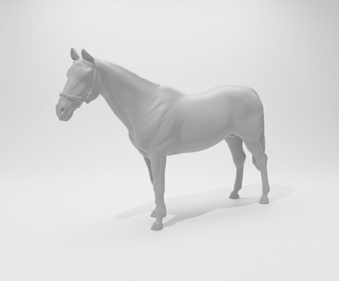 3D horse model with professional product background
