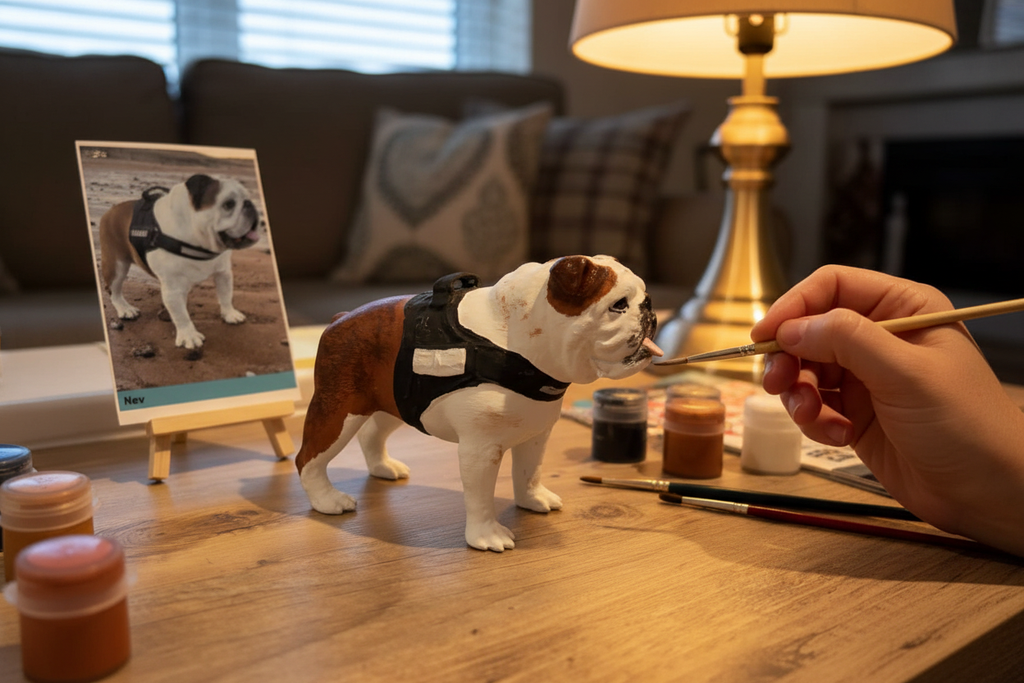 Bulldog painting kit with cosy atmosphere